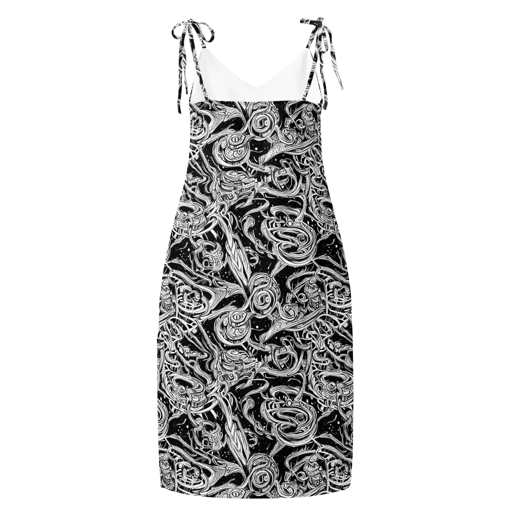 Blackwork Current on Slip Dress — Back