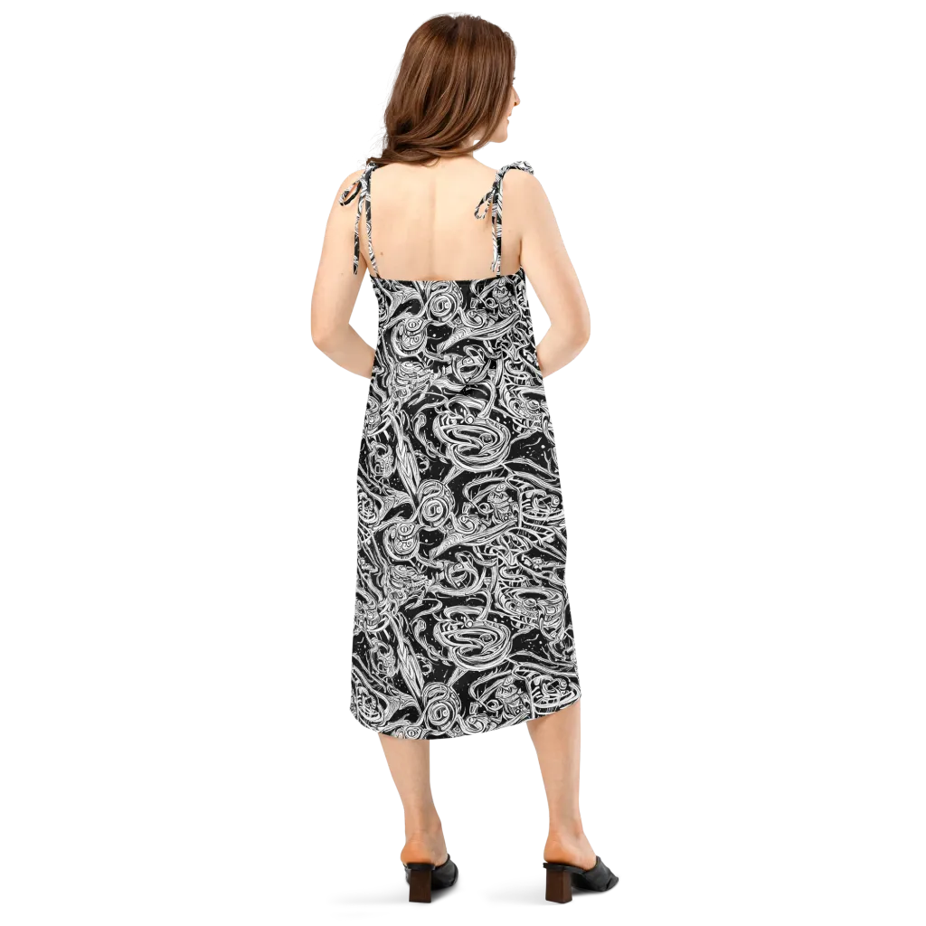 Blackwork Current on Slip Dress — Back