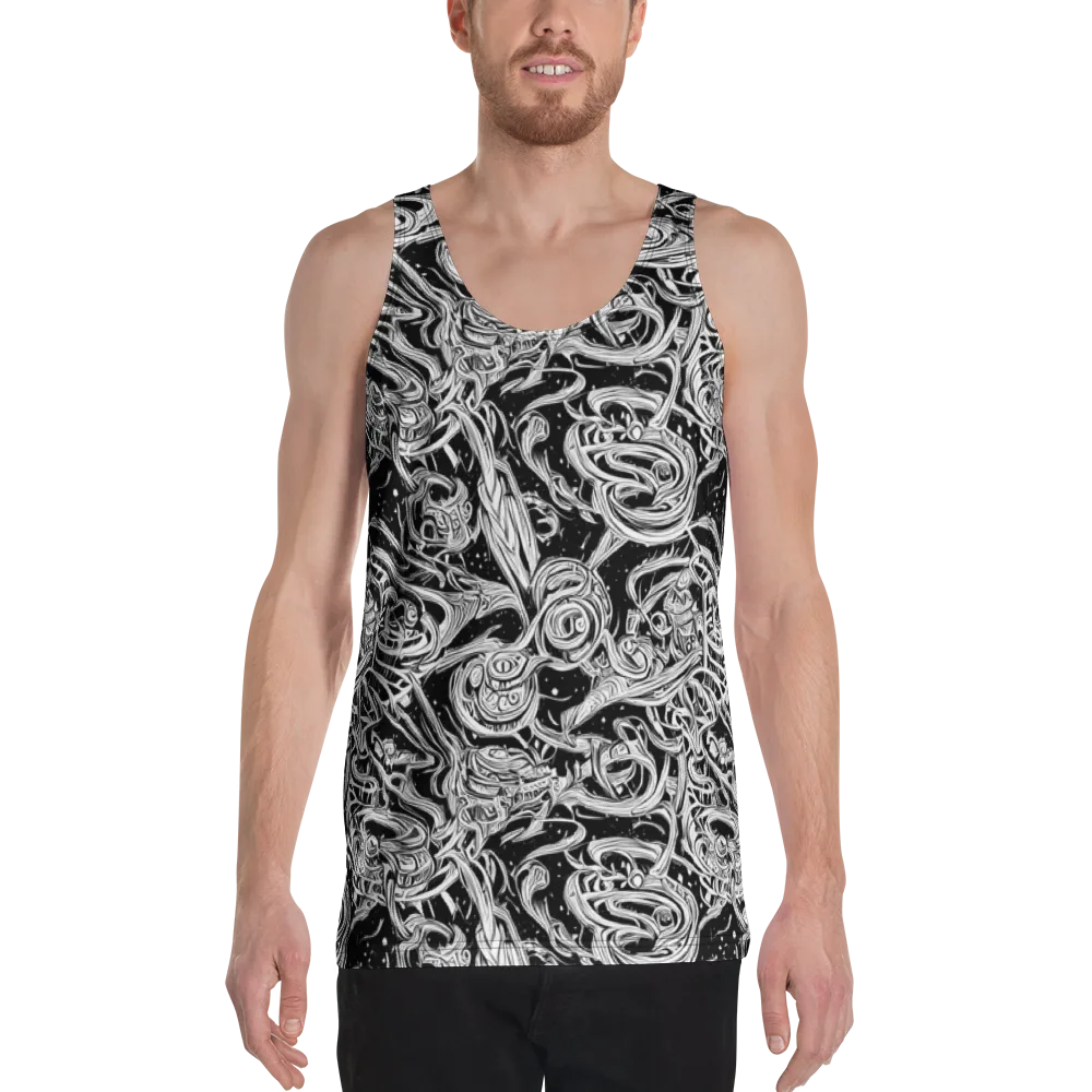 Blackwork Current on Men's Tank Top — Front