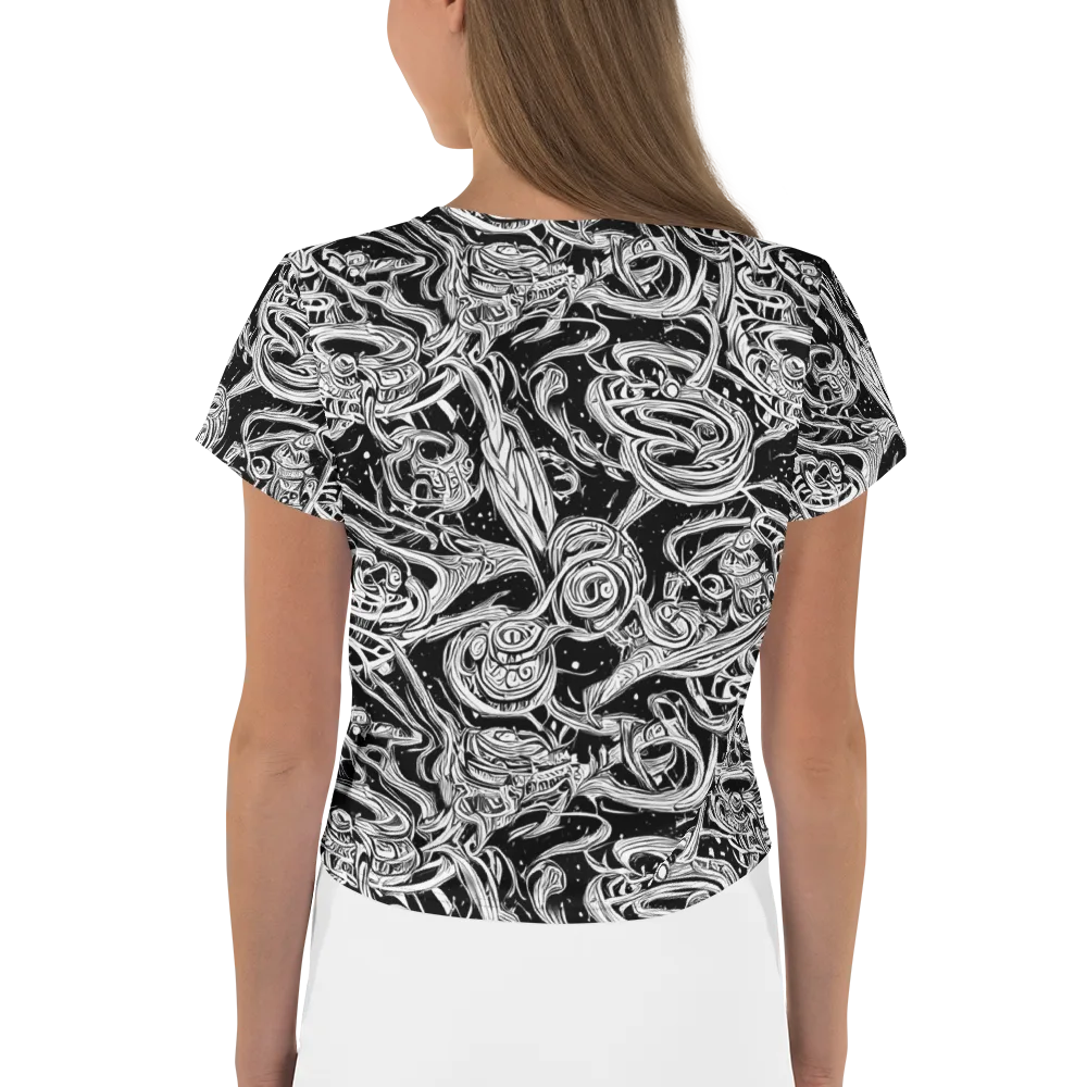 Blackwork Current on Crop Tee — Back