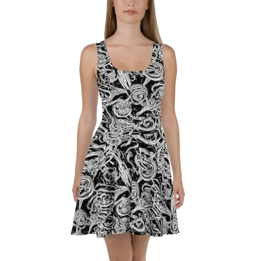 Blackwork Current on a Skater Dress