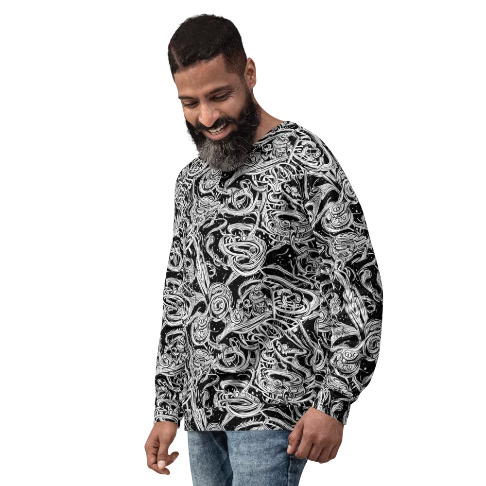 Blackwork Current on Sweatshirt — Left Front