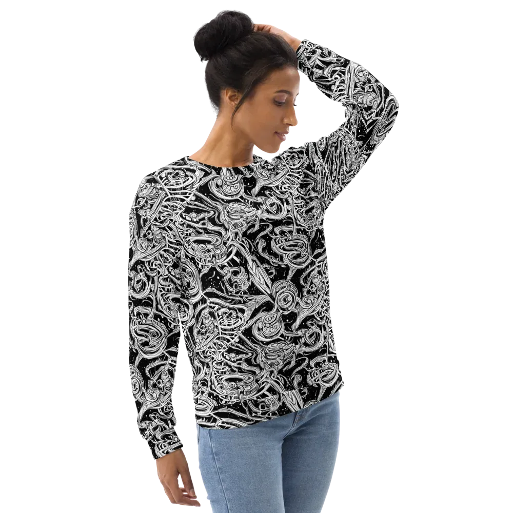 Blackwork Current on Sweatshirt — Right Front