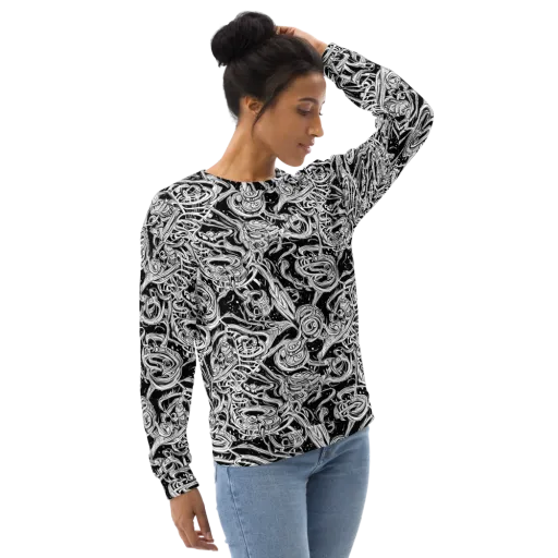 Blackwork Current on a Sweatshirt