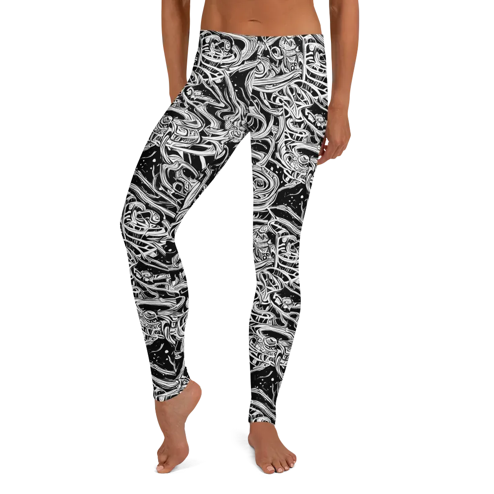 Blackwork Current on Leggings — Front
