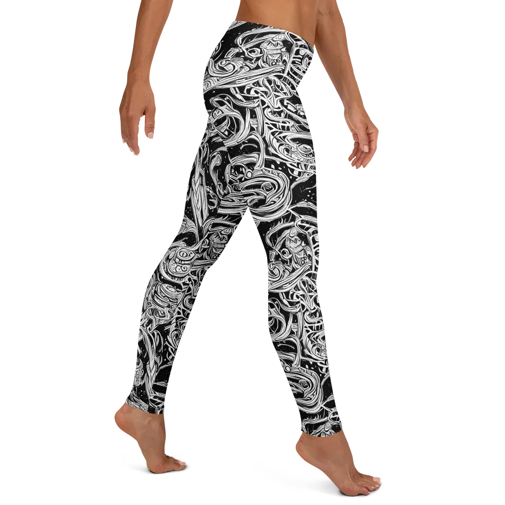 Blackwork Current on Leggings — Right
