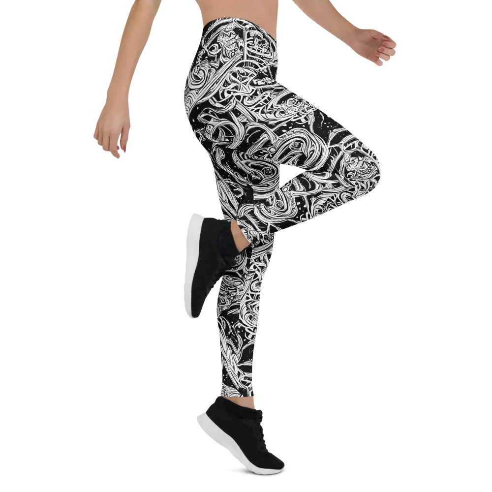 Blackwork Current on Leggings — Right