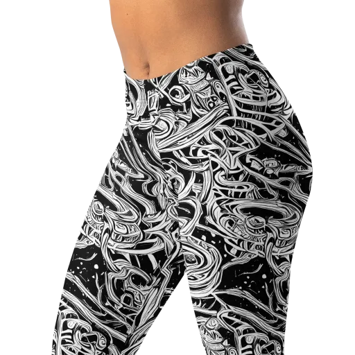 Blackwork Current on a Leggings