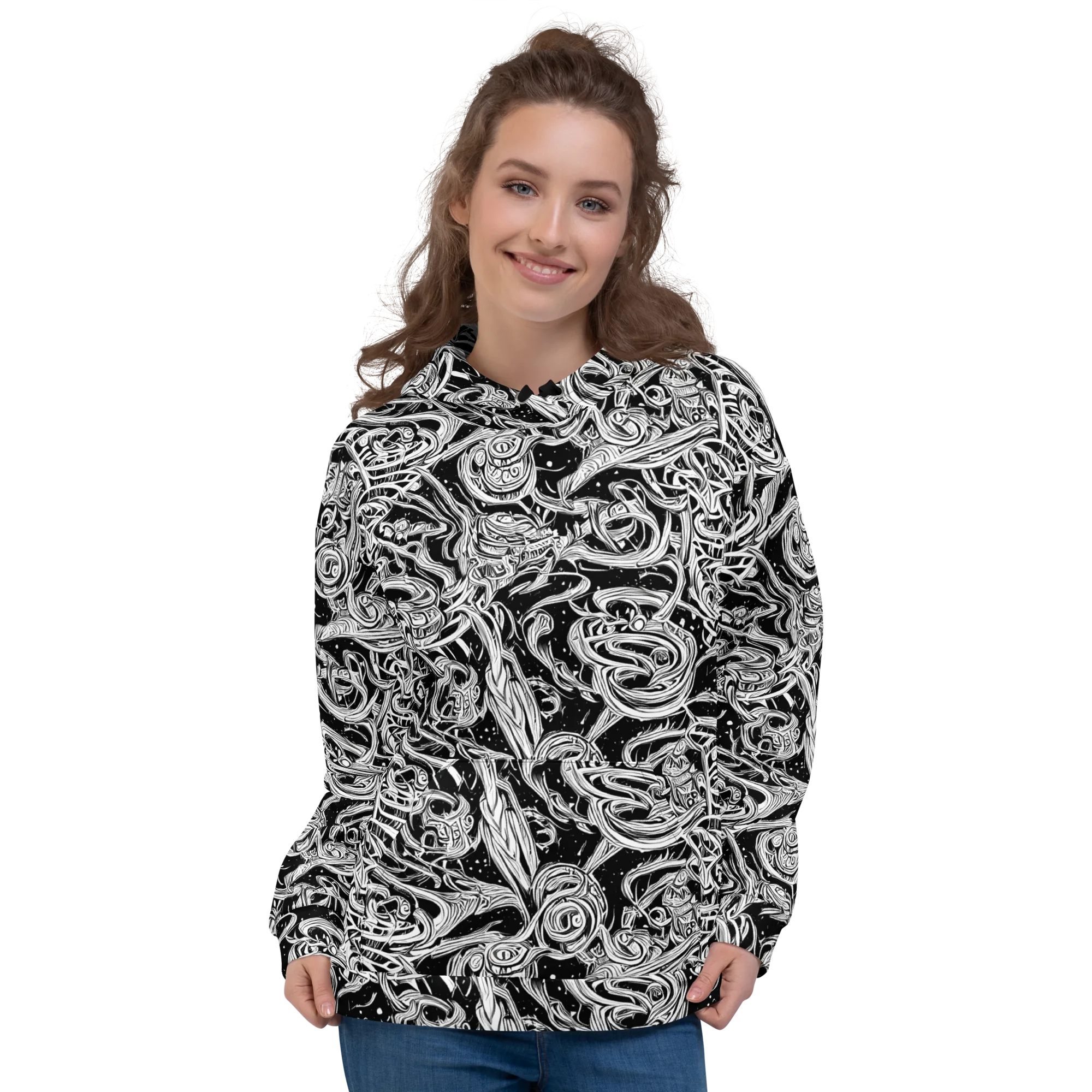 Blackwork Current on Hoodie — Front