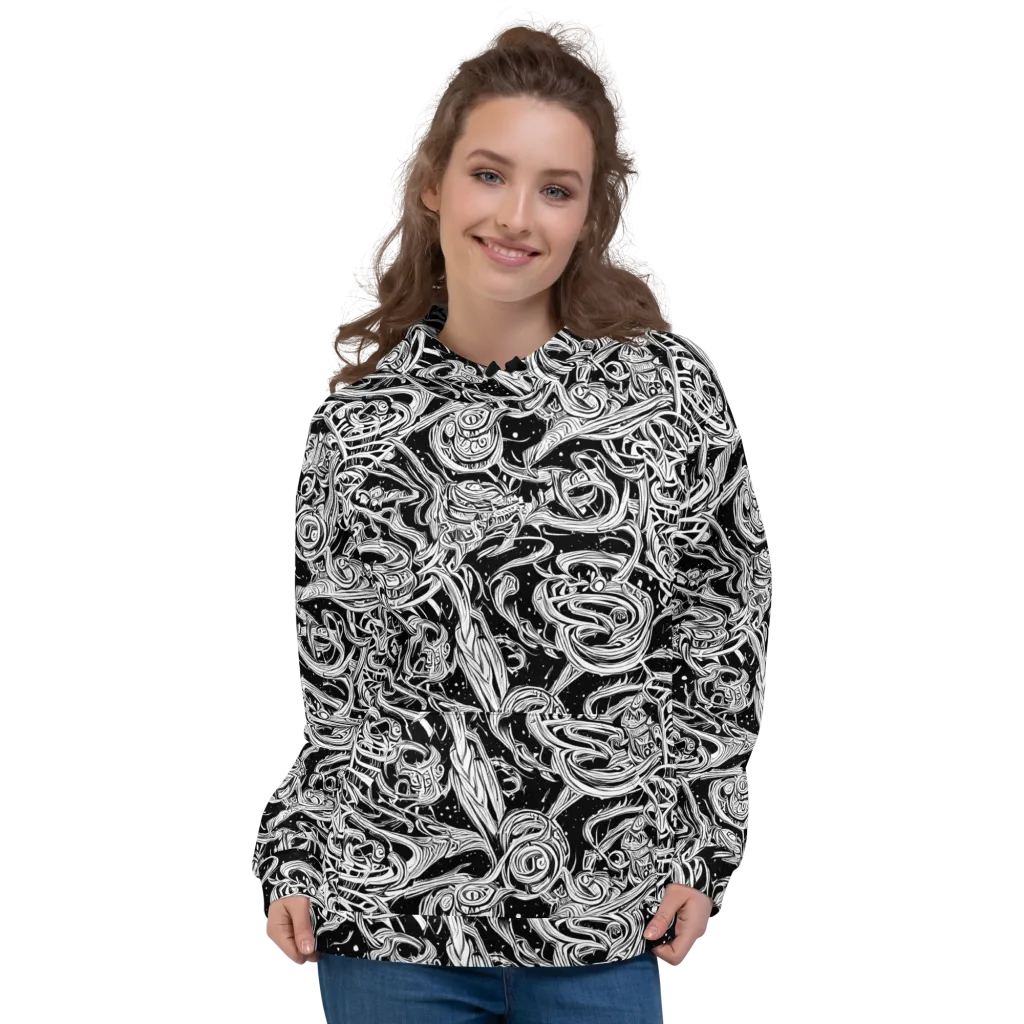 Blackwork Current on Hoodie — Front
