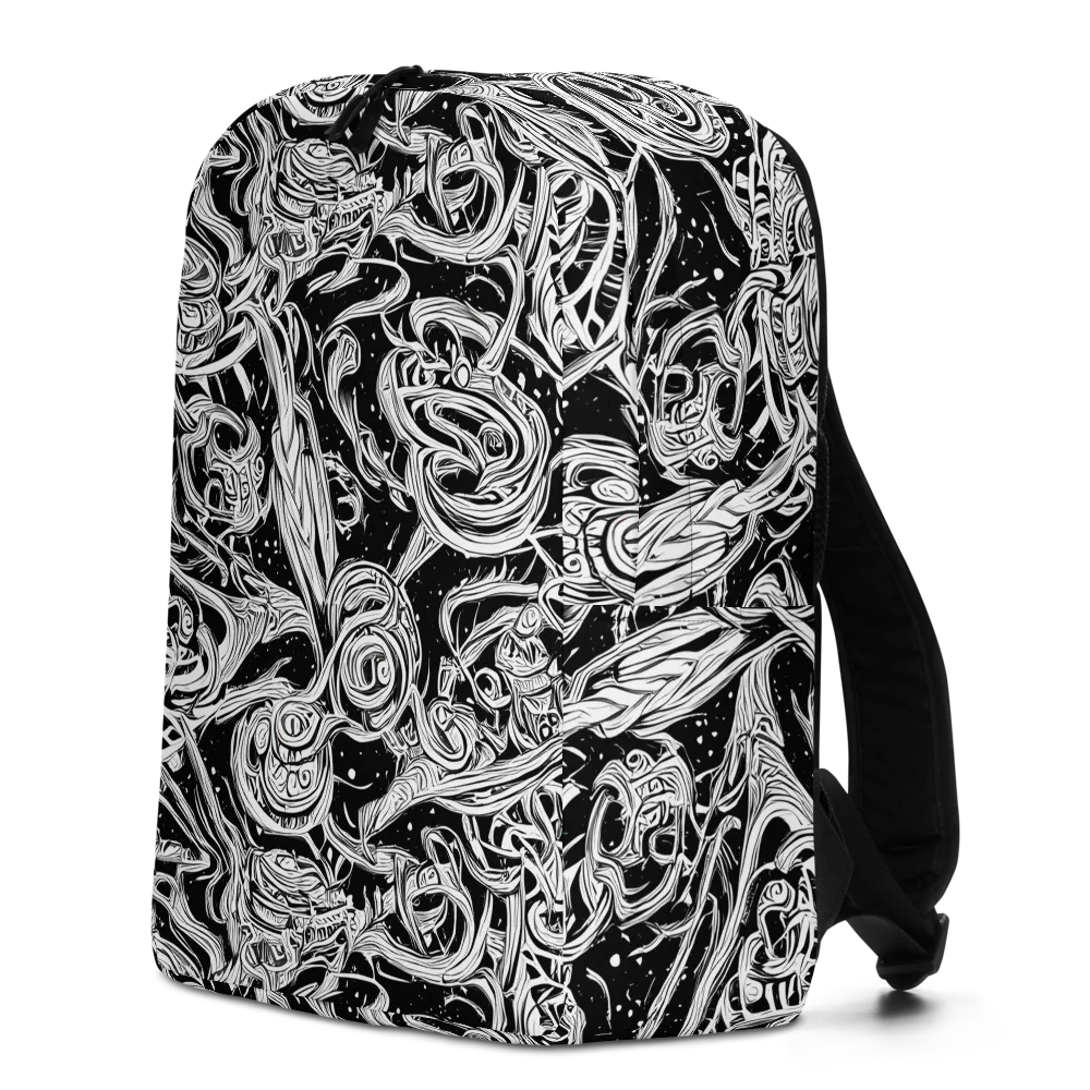 Blackwork Current on Minimalist Backpack — Left