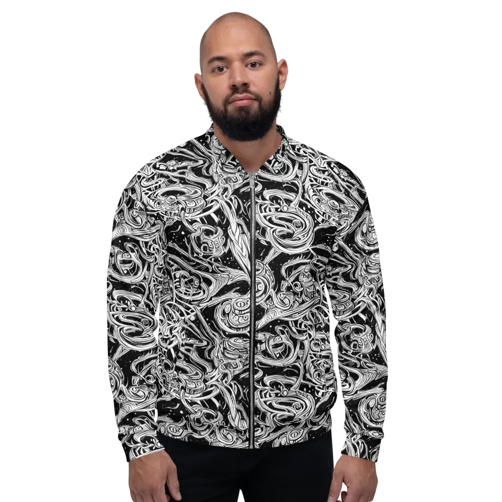 Blackwork Current on Bomber Jacket — Front