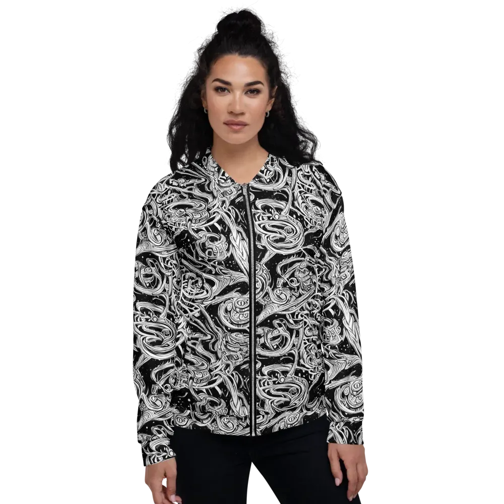 Blackwork Current on Bomber Jacket — Front