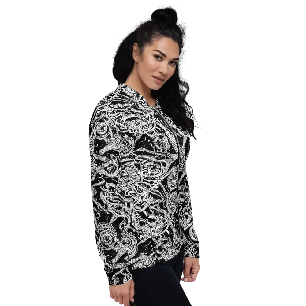 Blackwork Current on Bomber Jacket — Right