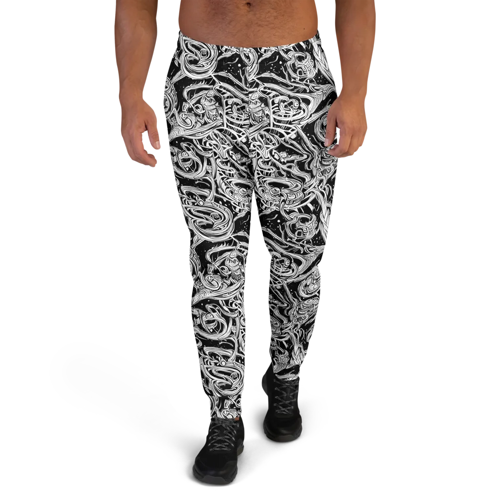 Blackwork Current on Men's Joggers — Front