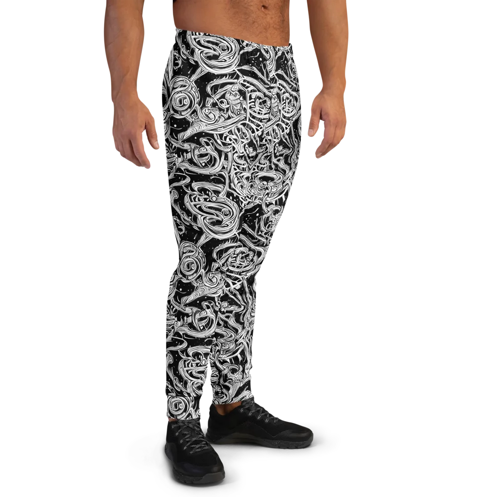Blackwork Current on Men's Joggers — Right