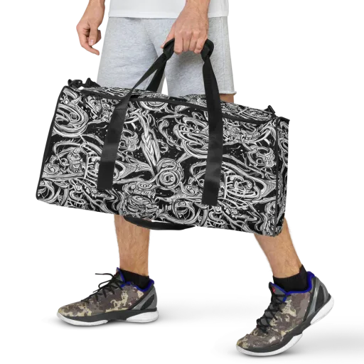 Blackwork Current on a Duffle Bag
