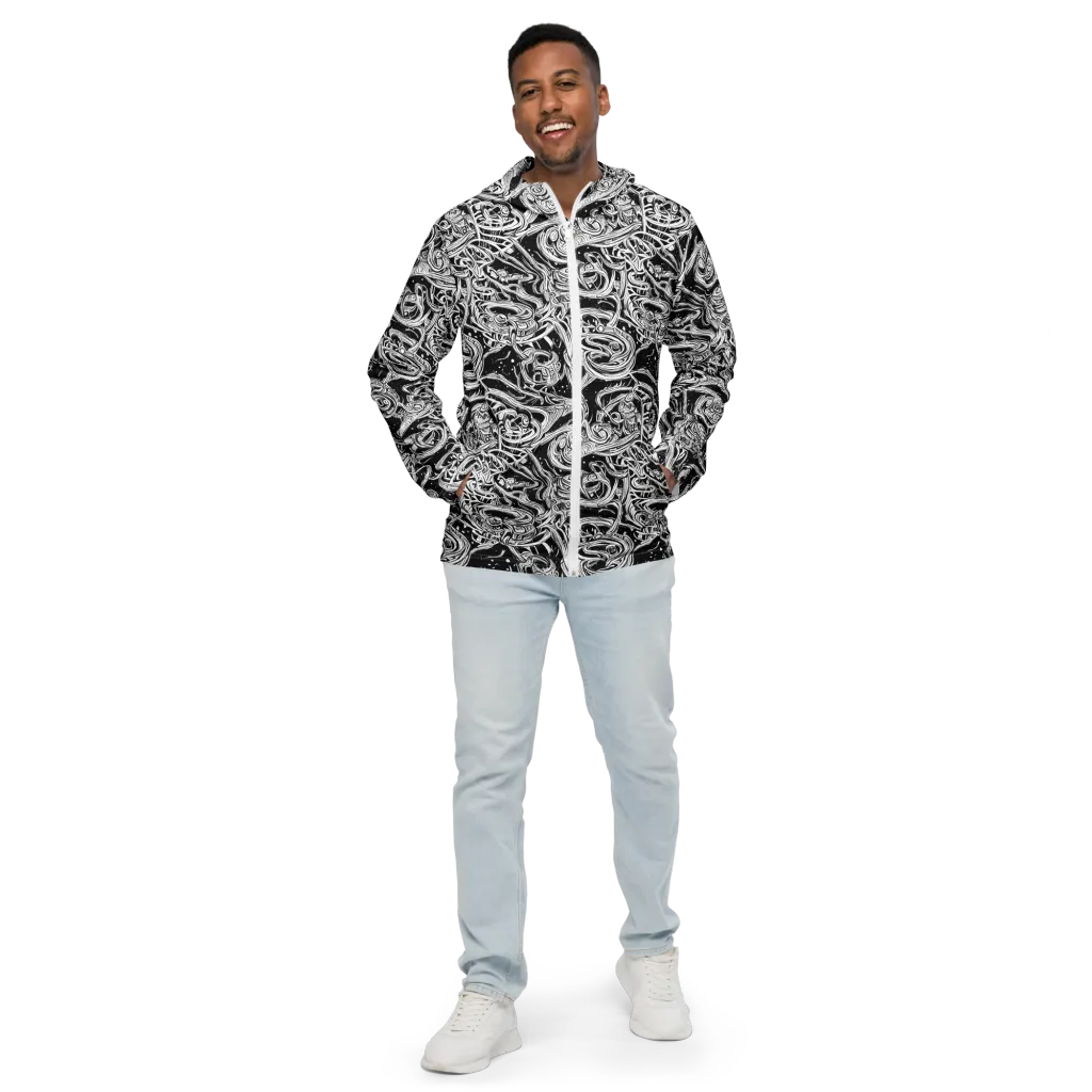 Blackwork Current on Men's Windbreaker — Front