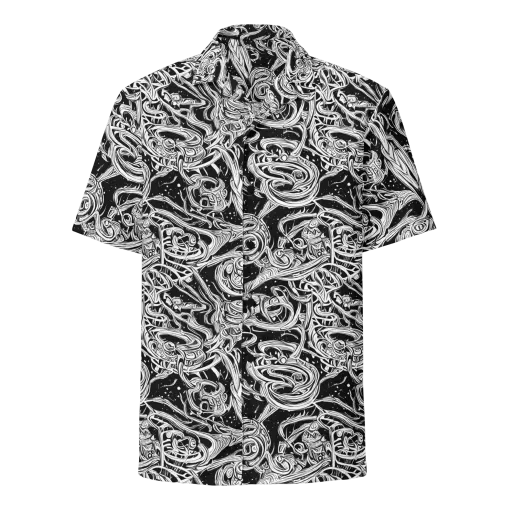 Blackwork Current on a Button Shirt