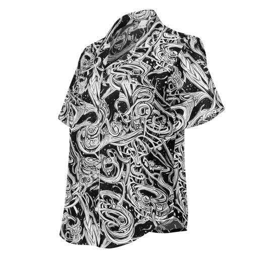 Blackwork Current on a Women's Short Sleeve Pajama Top