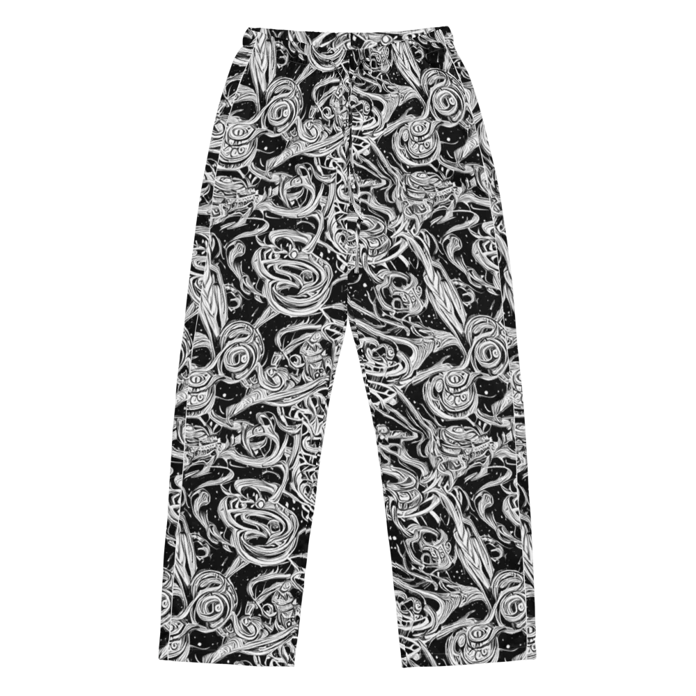 Blackwork Current on Women's Pajama Pants — Front