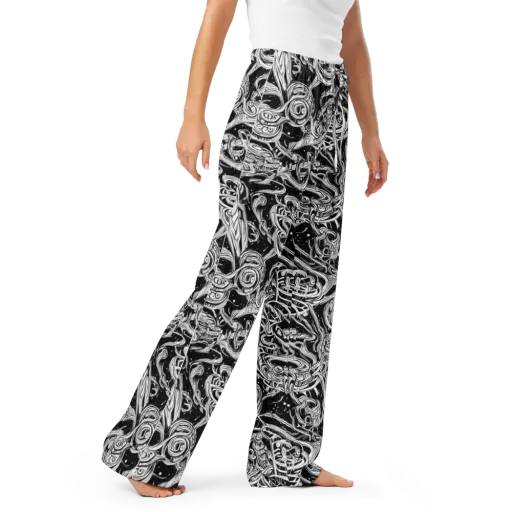 Blackwork Current on a Women's Pajama Pants