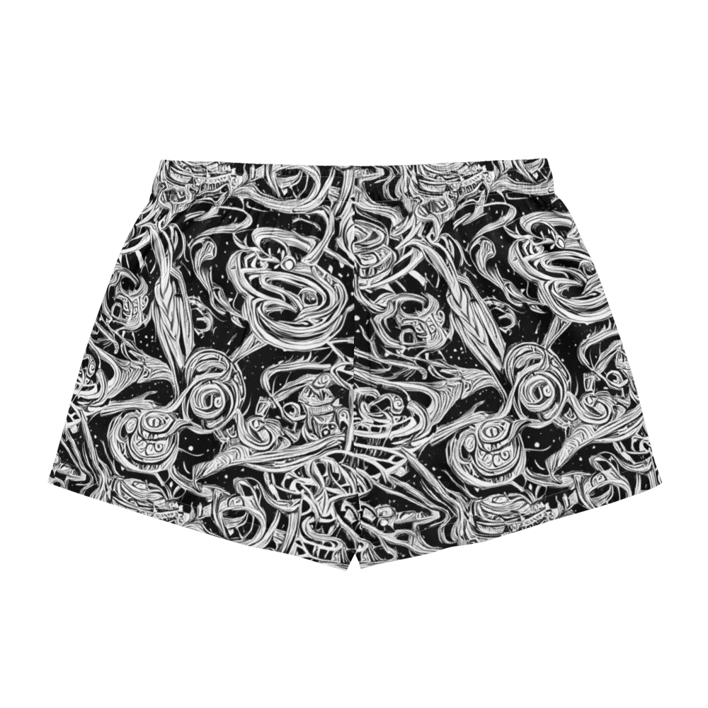 Blackwork Current on Women's Pajama Shorts — Back