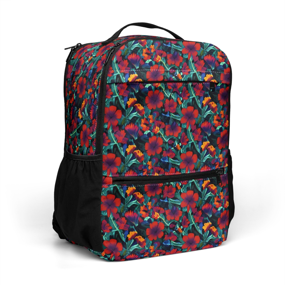 Crimson Jungle on Utility Backpack — Right Front