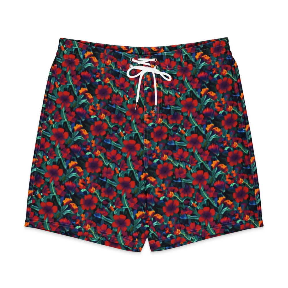 Crimson Jungle on Men's Board Shorts — Front