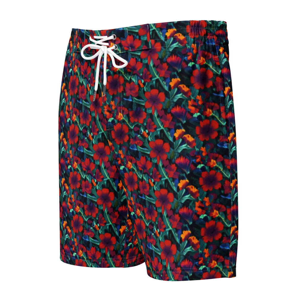 Crimson Jungle on Men's Board Shorts — Front