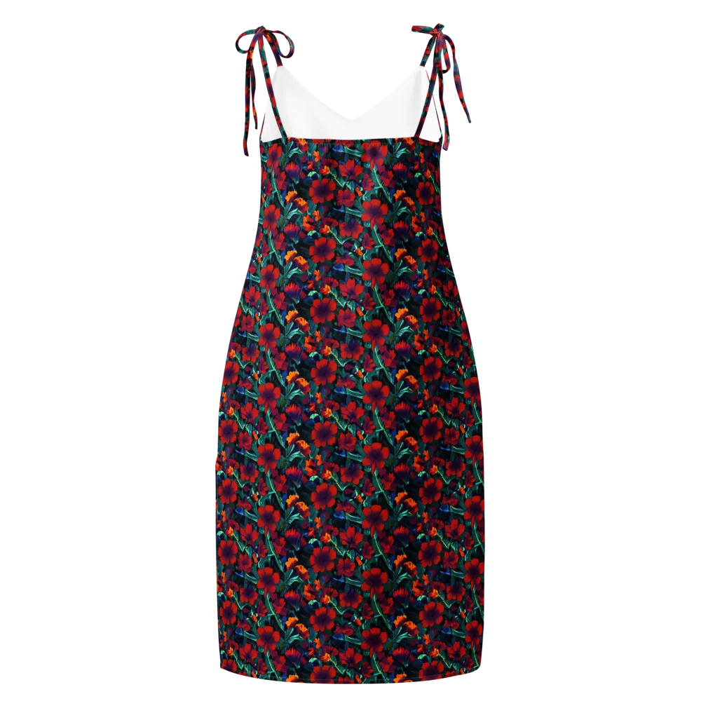 Crimson Jungle on Slip Dress — Back