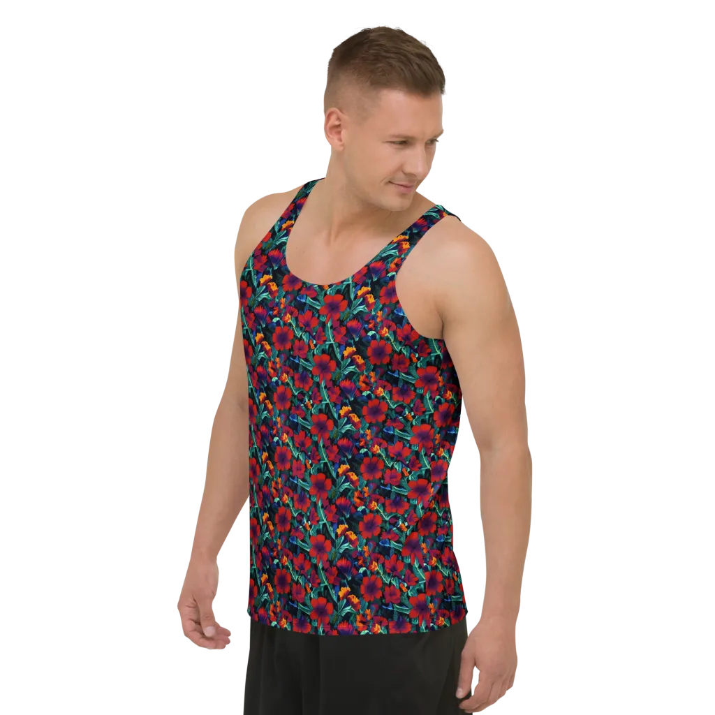 Crimson Jungle on Men's Tank Top — Left Front