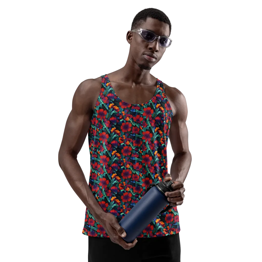 Crimson Jungle on Men's Tank Top — Front