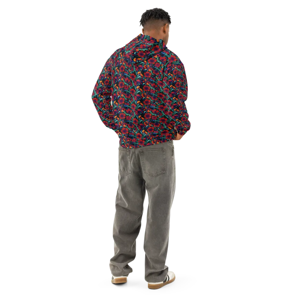 Crimson Jungle on Cotton Hoodie — Back