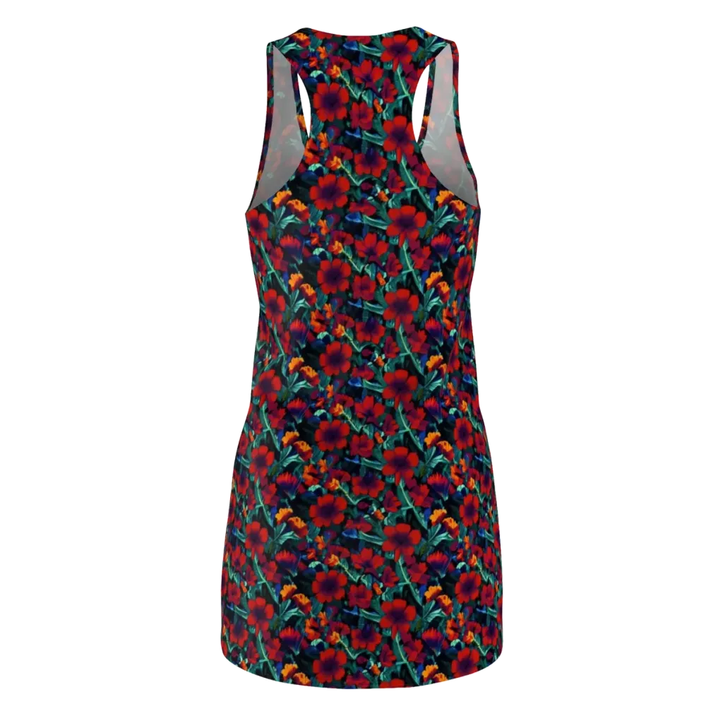 Crimson Jungle on Racerback Dress — Back