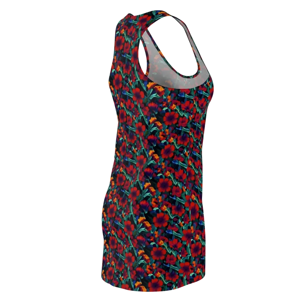 Crimson Jungle on Racerback Dress — Back Side