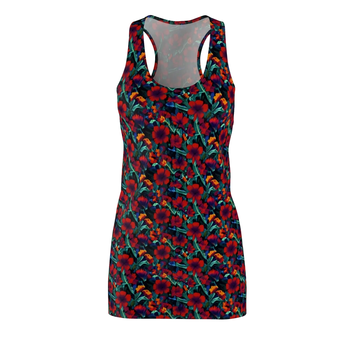 Crimson Jungle on Racerback Dress — Front