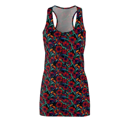 Crimson Jungle on a Racerback Dress