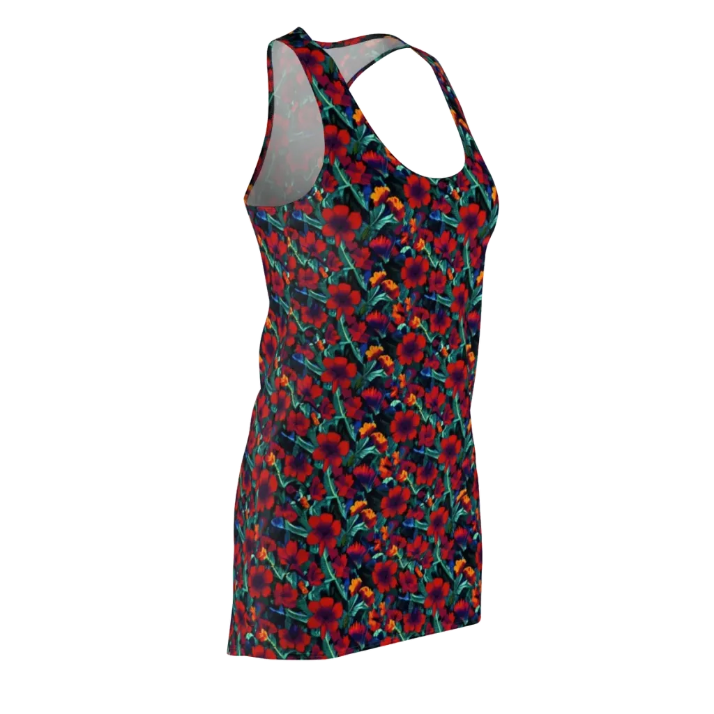 Crimson Jungle on Racerback Dress — Front Side