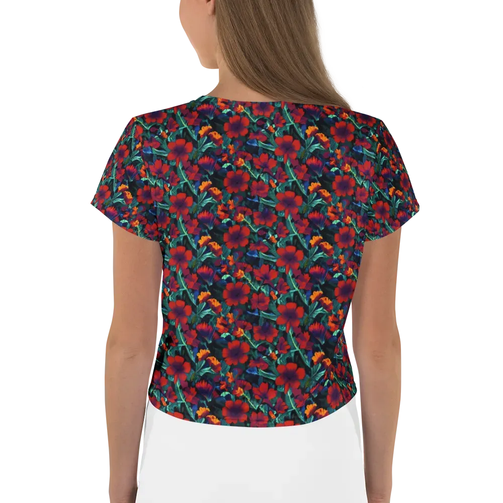Crimson Jungle on Crop Tee — Back