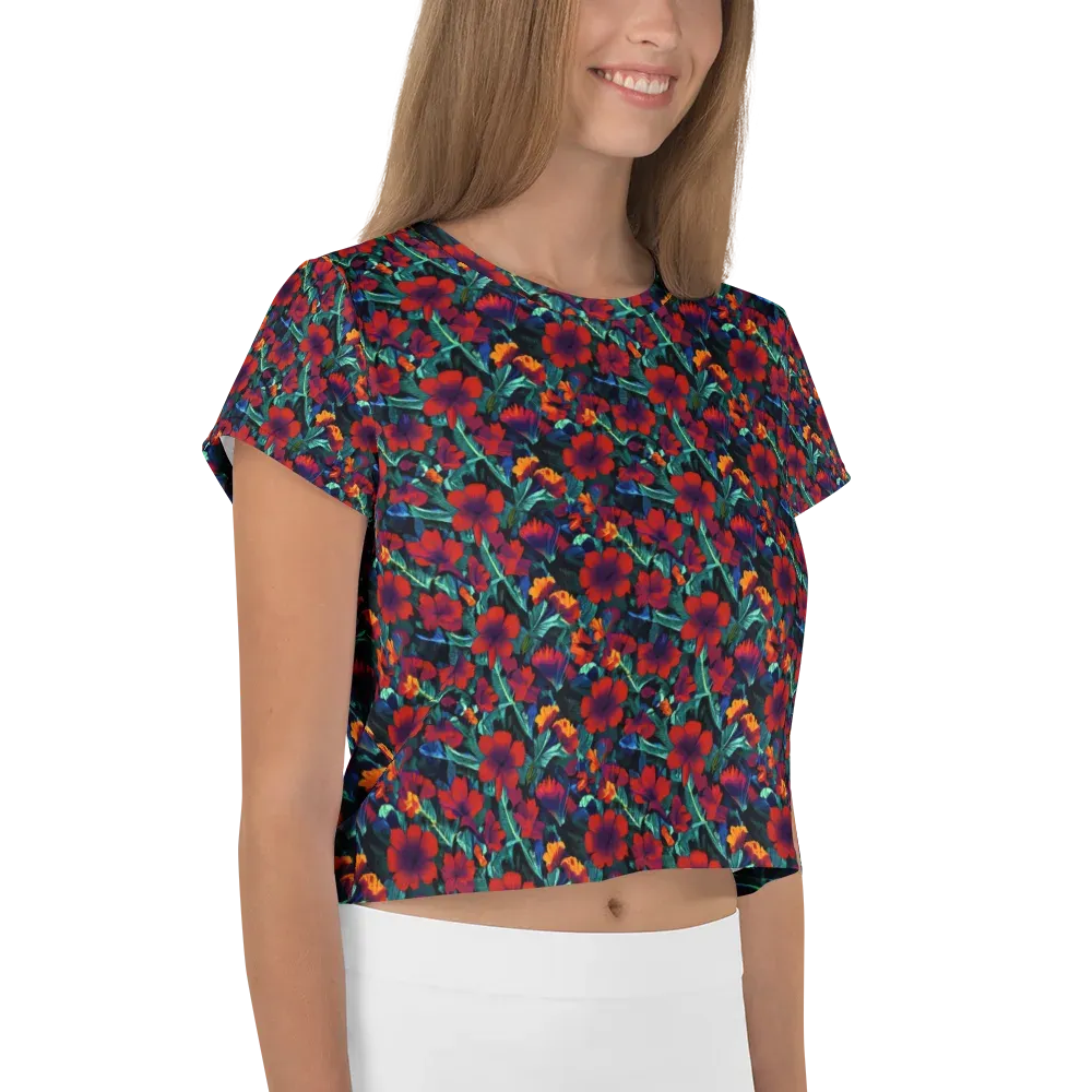 Crimson Jungle on Crop Tee — Right
