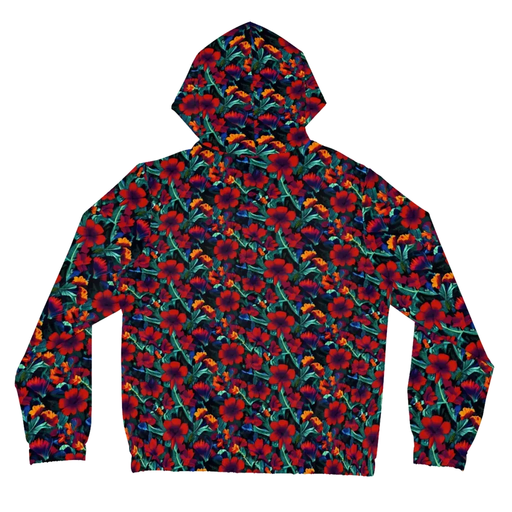 Crimson Jungle on Women's Full-Zip Hoodie — Back
