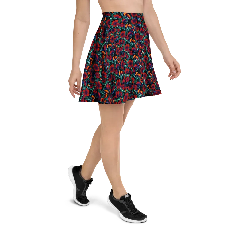Crimson Jungle on Skater Skirt — Right