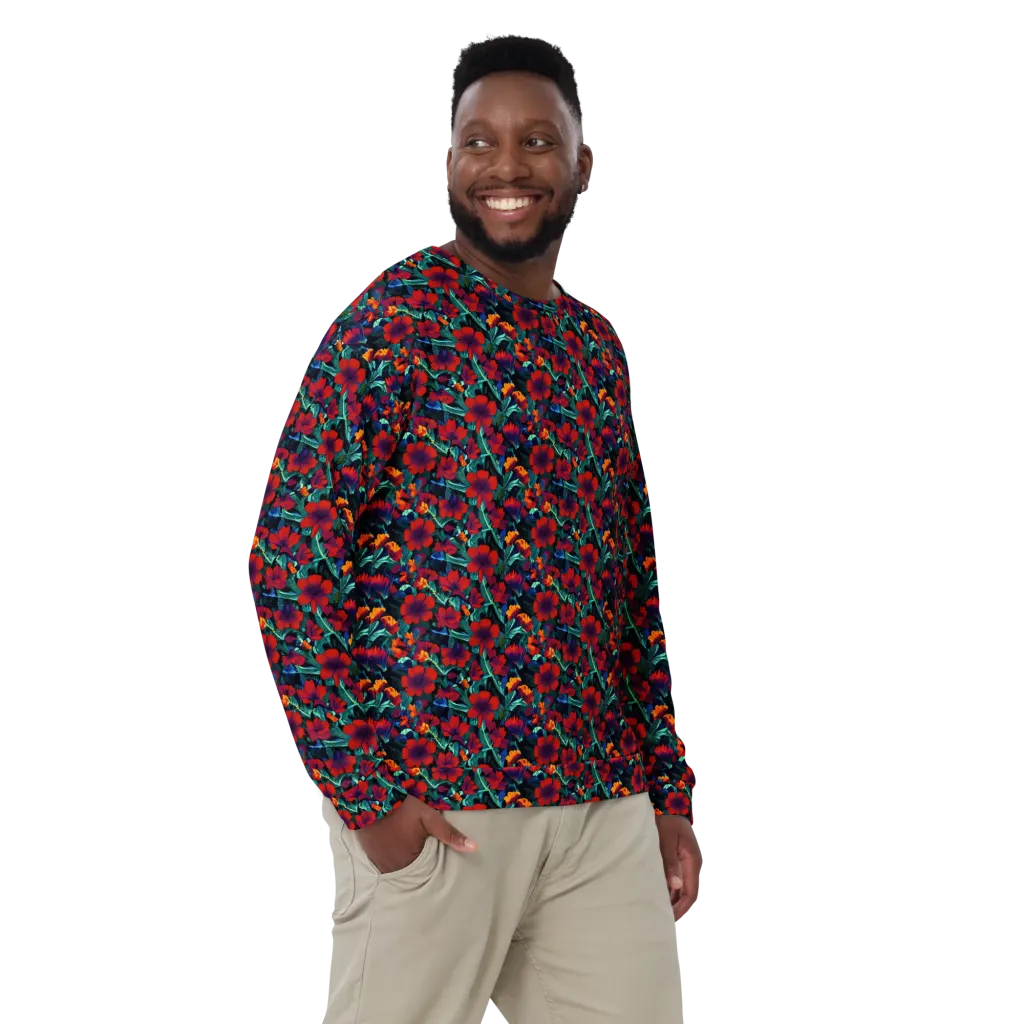 Crimson Jungle on Sweatshirt — Front