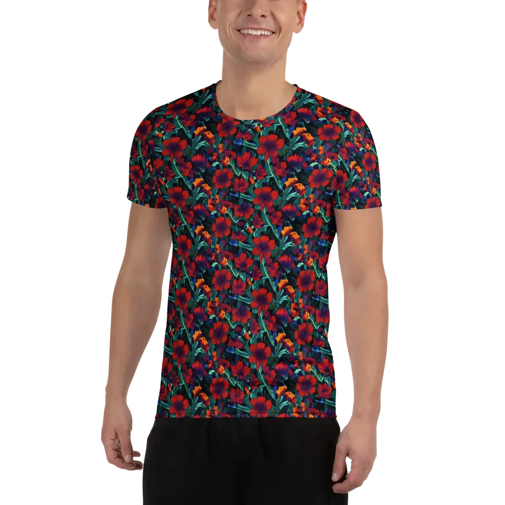 Crimson Jungle on Men's Athletic T-Shirt — Front