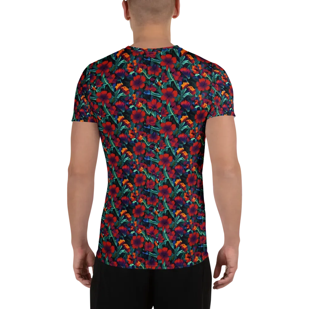 Crimson Jungle on Men's Athletic T-Shirt — Back
