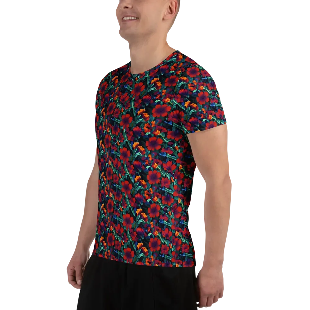 Crimson Jungle on Men's Athletic T-Shirt — Left