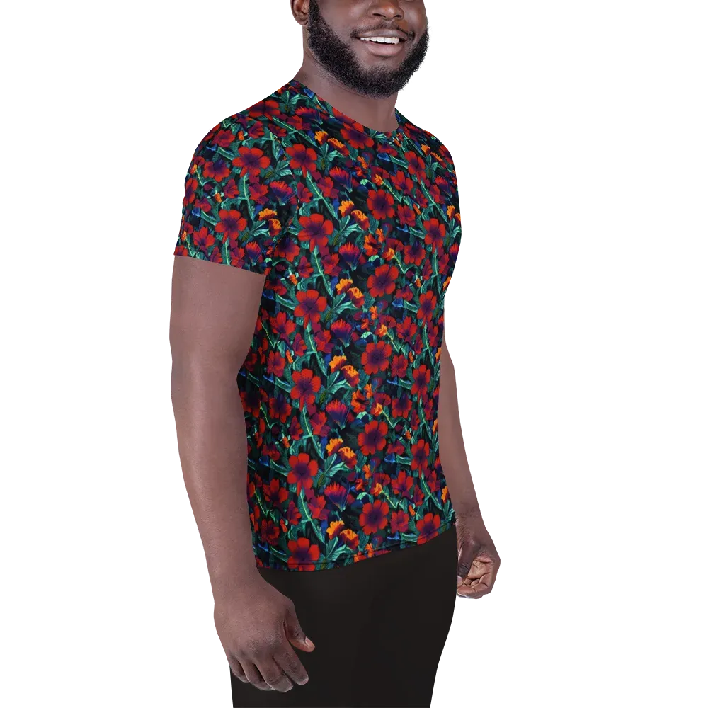 Crimson Jungle on Men's Athletic T-Shirt — Right
