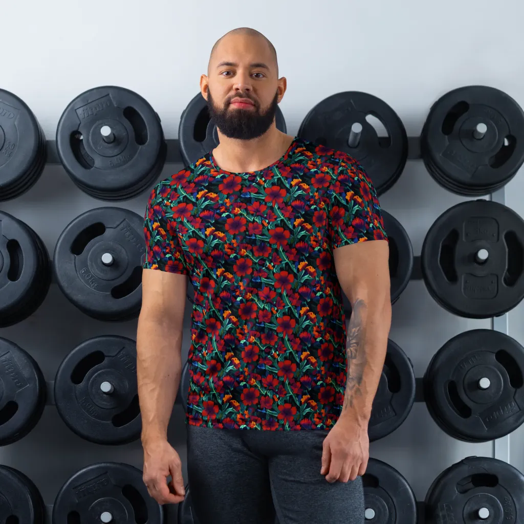 Crimson Jungle on Men's Athletic T-Shirt — Front