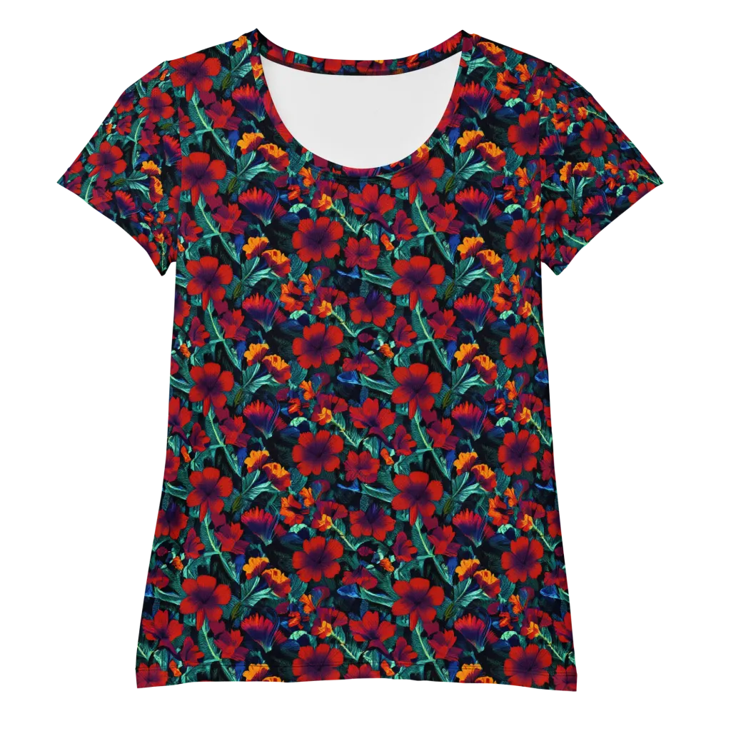 Crimson Jungle on Women's Athletic T-Shirt — Front